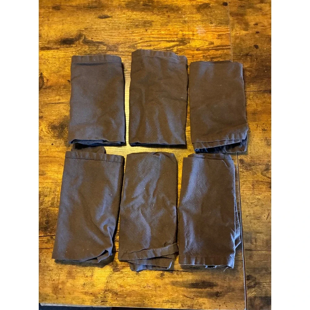 DII Cloth Napkin Set Unisex 18x18 Brown Excellent 100% Cotton Reusable 6 Pack